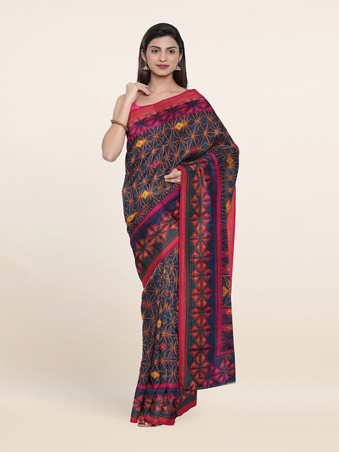 

Pothys Blue & Pink Printed Saree