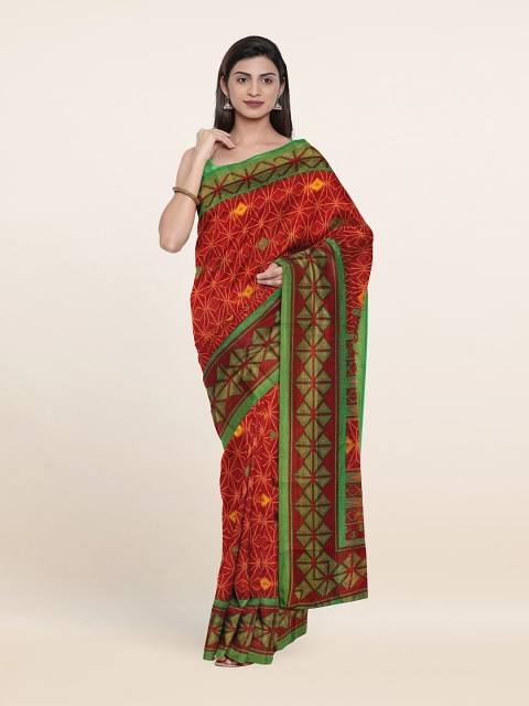 

Pothys Maroon & Green Printed Saree