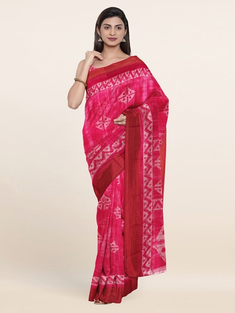 

Pothys Pink Batik Printed Saree