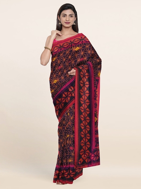 

Pothys Blue & Pink Zari Saree