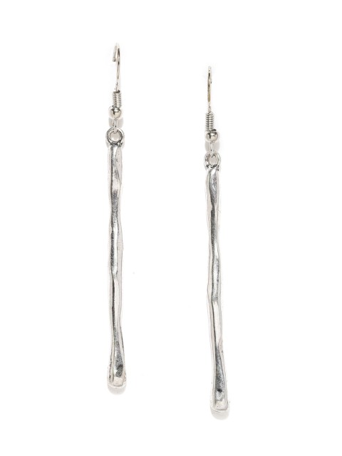 

ToniQ Silver-Toned Contemporary Drop Earrings