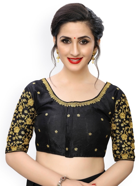 

Fab Viva Black Sequence Embroidered Saree Blouse
