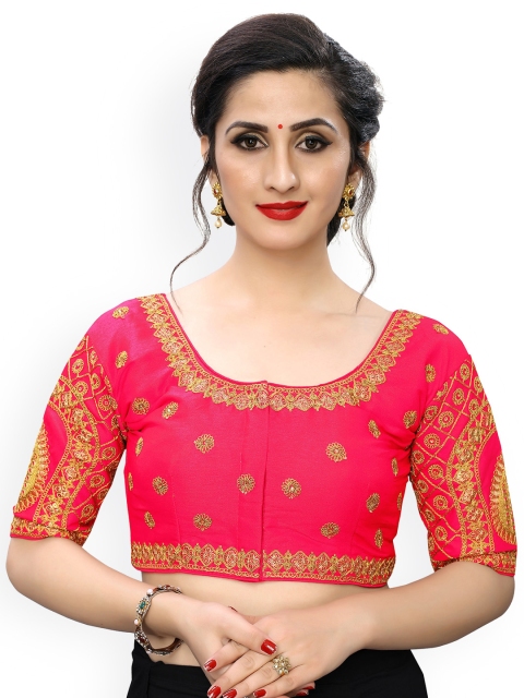 

Fab Viva Pink Embroidered Saree Blouse