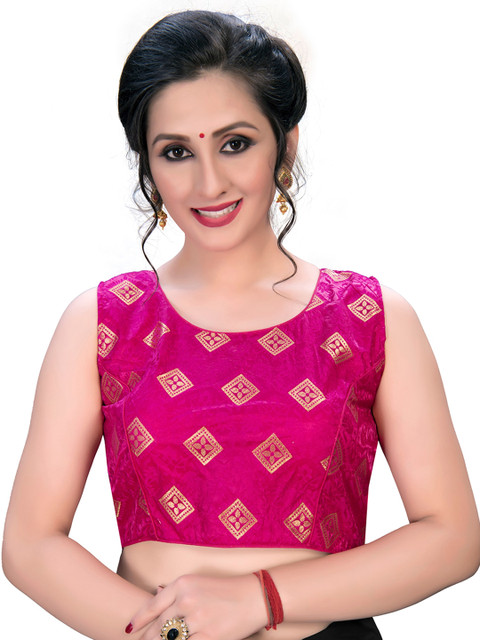 

Fab Viva Pink Printed Saree Blouse