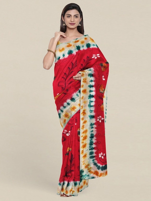 

Pothys Red & Green Floral Pure Cotton Saree
