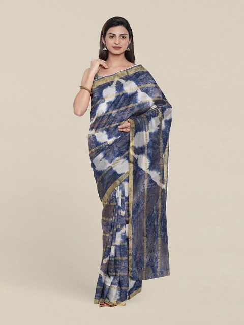 

Pothys Blue & White Zari Pure Cotton Saree