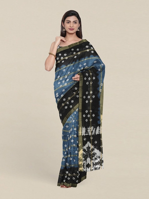 

Pothys Grey & White Bandhani Pure Cotton Saree