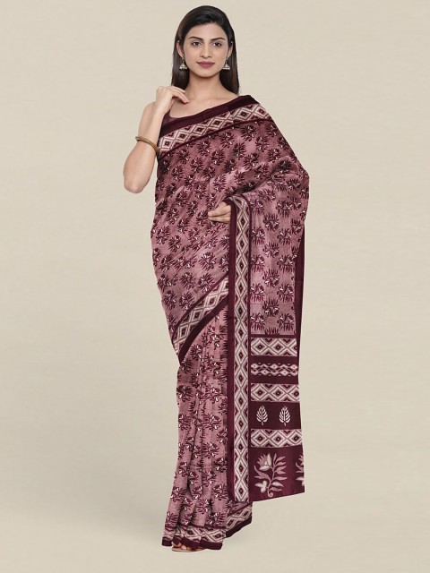 

Pothys Mauve & White Floral Printed Saree