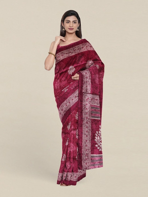 

Pothys Purple & White Floral Printed Saree