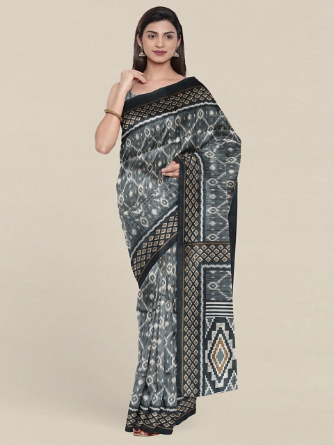 

Pothys Grey & White Geometric Printed Saree