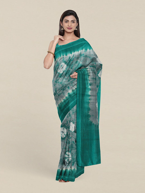 

Pothys Green & White Bandhani Pure Cotton Saree