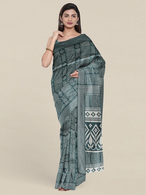 

Pothys Blue & White Ethnic Motifs Printed Cotton Blend Saree