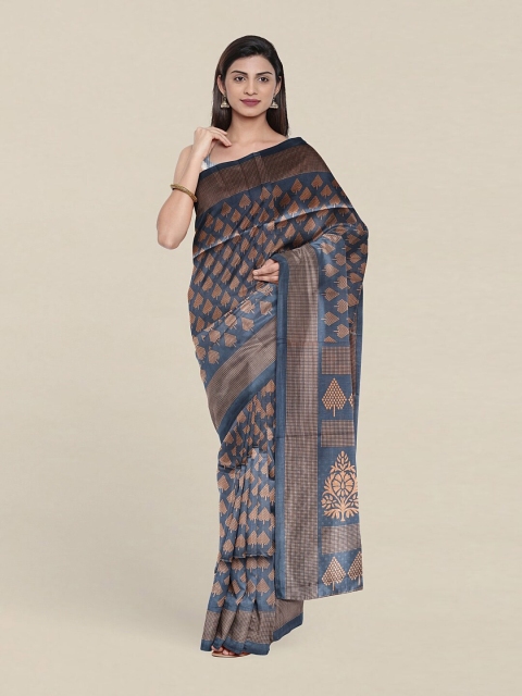 

Pothys Grey & Beige Printed Cotton Blend Saree