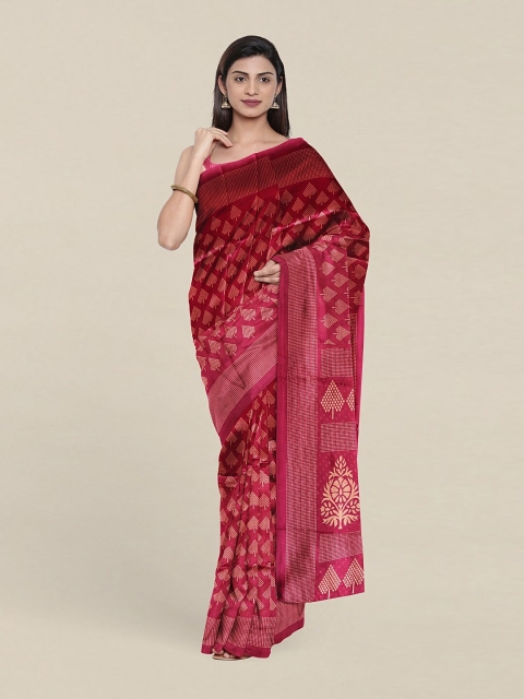 

Pothys Purple & Beige Printed Cotton Blend Saree