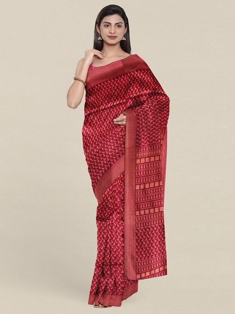 

Pothys Red & Beige Paisley Printed Cotton Blend Saree