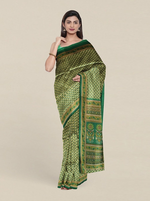

Pothys Green & Beige Printed Cotton Blend Saree