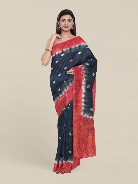 

Pothys Charcoal & Red Printed Pure Cotton Saree