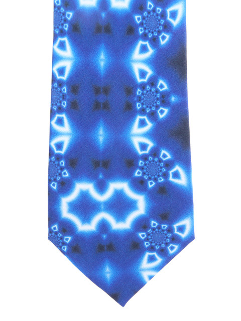 

Alvaro Castagnino Blue & White Printed Silk Tie