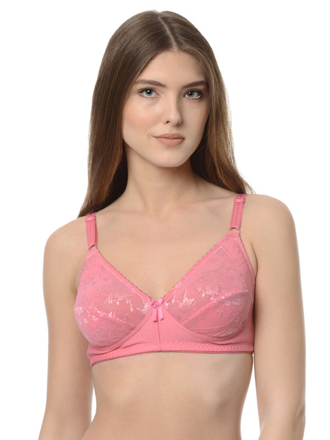 

Da Intimo Pink Lace Non-Padded Non-Wired Minimizer Bra DI-877