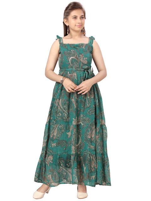 

Aarika Green Floral Georgette Maxi Dress