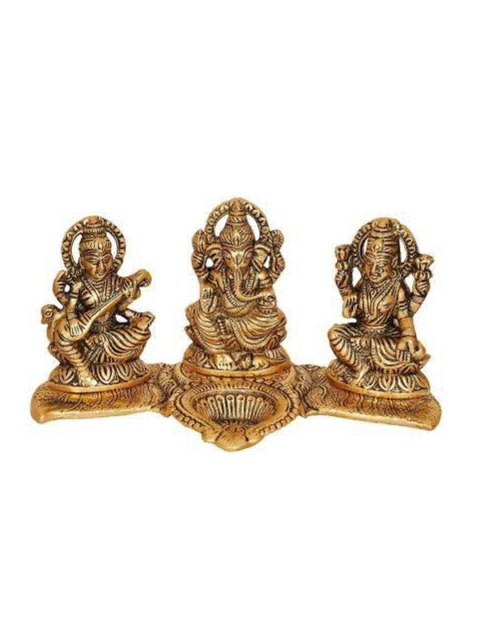 

Fashion Bizz Gold Lakshmi, Ganesh & Saraswati Trio Metal Diya