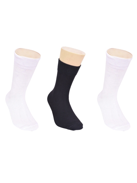 

FOOTPRINTS Kids Pack of 3 Solid Calf Length Organic Cotton Socks, White