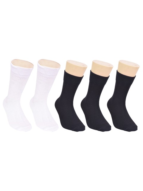 

FOOTPRINTS Kids Pack of 5 Solid Calf Length Organic Cotton Socks, Multi