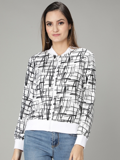 

NUEVOSDAMAS Women Off White Black Tailored Jacket