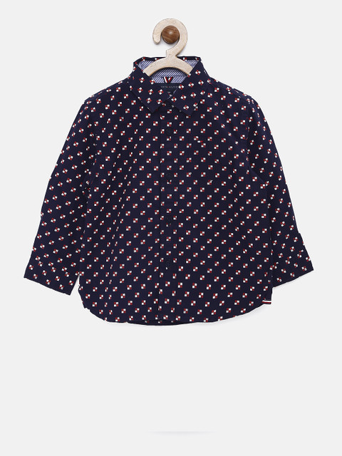 

Tommy Hilfiger Boys Navy Blue Smart Regular Fit Printed Casual Shirt