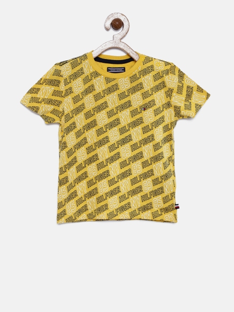 

Tommy Hilfiger Boys Yellow Printed Round Neck T-shirt