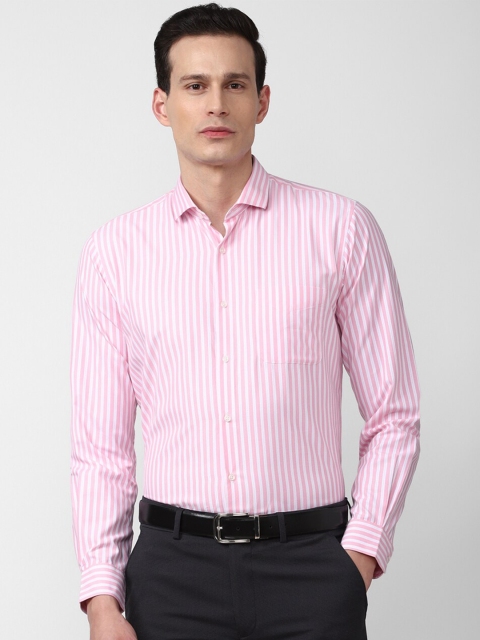 

Peter England Men Pink Slim Fit Striped Formal Shirt