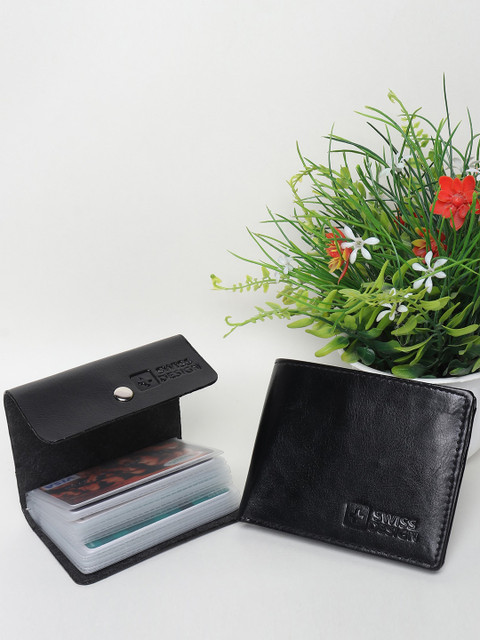

Swiss Design Black Solid Leather Accessory Gift Set SD-Accessory Gift Set -54-Black