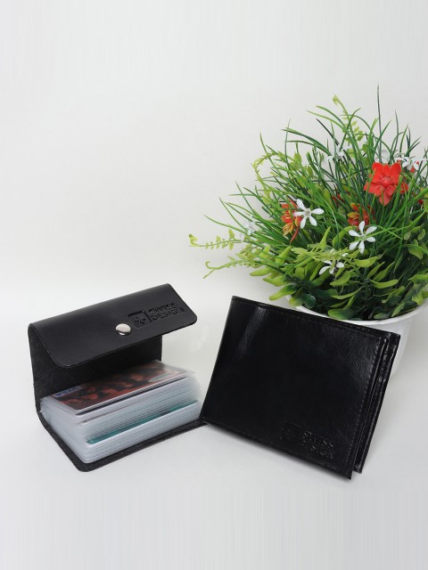 

Swiss Design Black Leather Wallet & Card Holder Gift Set SD-Accessory Gift Set -53-Black