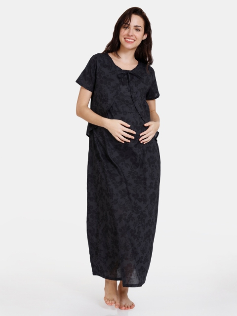 

Coucou by Zivame Blue Printed Maxi Nightdress