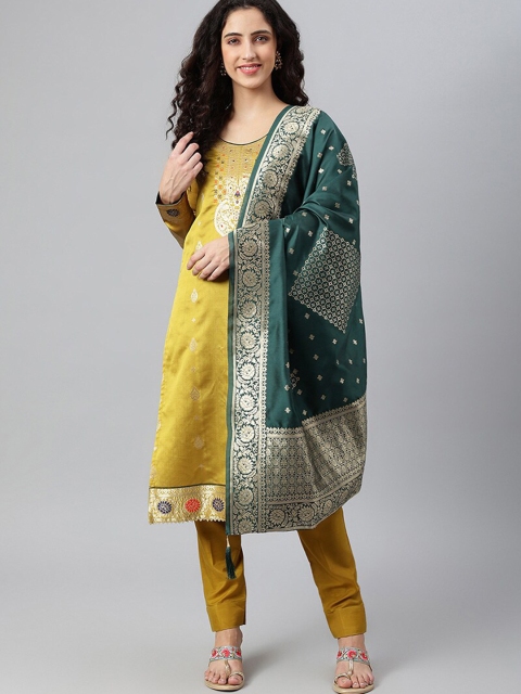 

cbazaar Mustard & Green Unstitched Dress Material