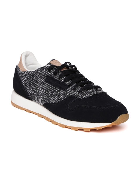 

Reebok Classic Men Black CL Leather EBK Patterned Sneakers