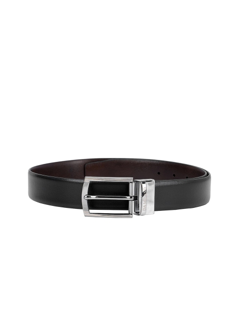 

Da Milano Men Black Textured Leather Formal Belt