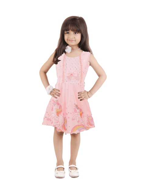 

Kids On Board Girls Pink & Blue Floral Dress