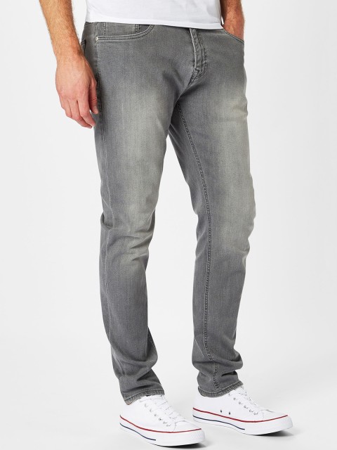 

next Men Grey Slim Fit Mid-Rise Clean Look Stretchable Jeans
