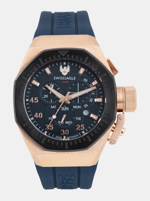 

Swiss Eagle Men Navy Multifunction Chronograph Watch SE-9101-01, Navy blue