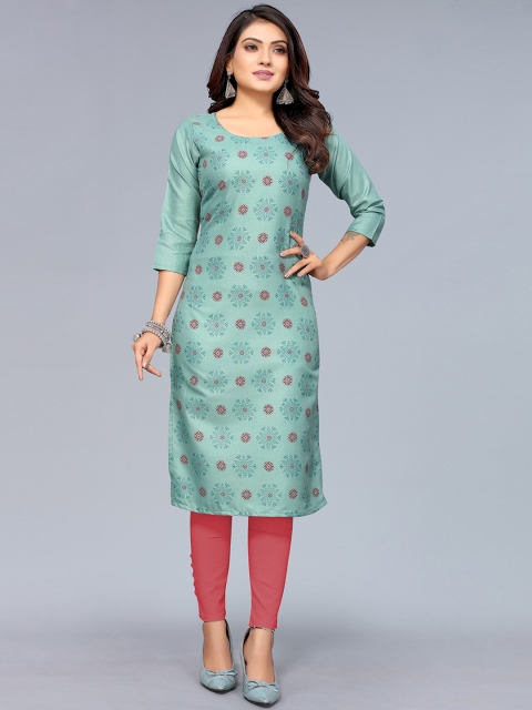 

Nimayaa Women Sea Green Printed Floral Kurta