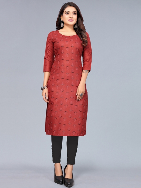 

Nimayaa Women Red Floral Printed Floral Kurta