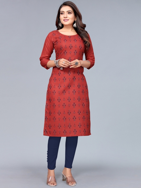 

Nimayaa Women Red Ethnic Motifs Printed Kurta