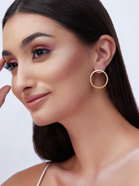 

Rubans Voguish Gold-Plated Circular Studs Earrings