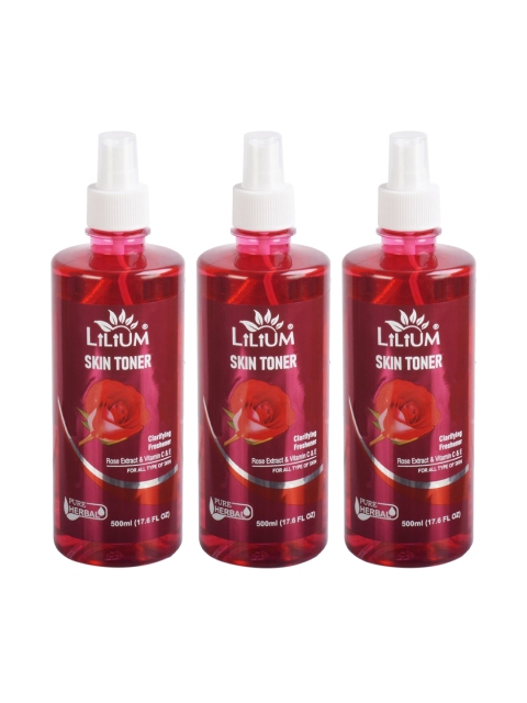 

Lilium Set Of 3 Skin Toner With Rose, Red