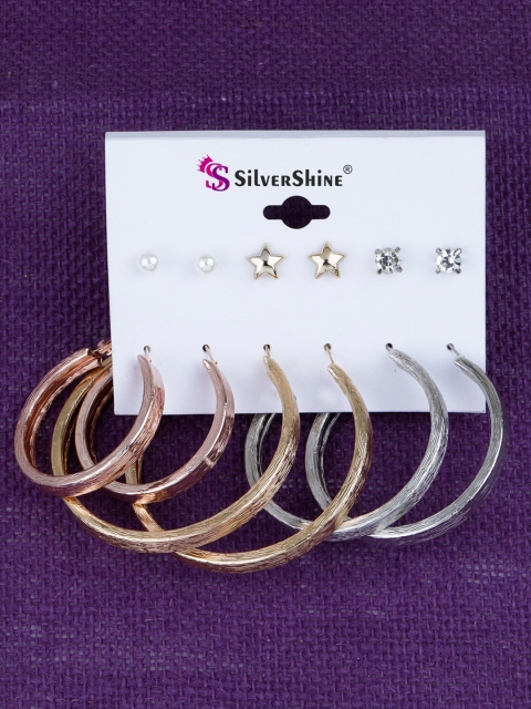 

Silver Shine Multicoloured Classic Hoop Earrings, Multi