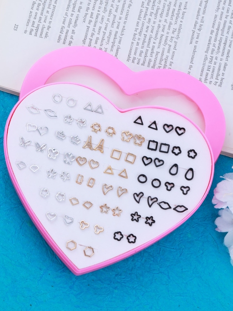 

Silver Shine Set Of 36 Classic Studs Earrings