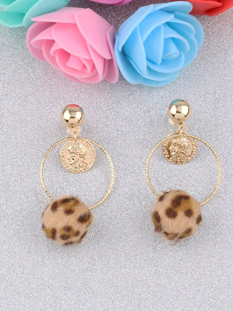 

Silver Shine Gold-Toned Classic Drop Earrings