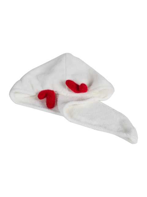 

MARKET99 White & Red Solid Reusable Shower Hair Drying Cap