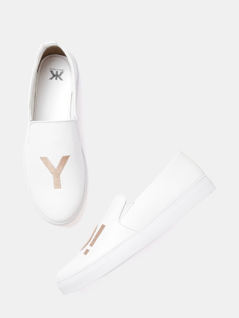 

Kook N Keech Women White Slip-On Sneakers